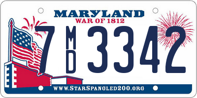 MD license plate 7MD3342