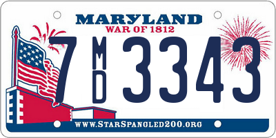 MD license plate 7MD3343