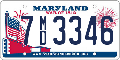 MD license plate 7MD3346