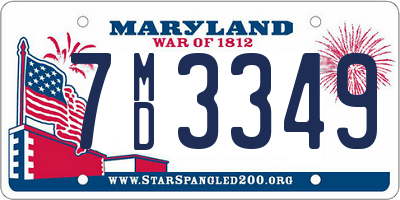 MD license plate 7MD3349