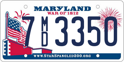 MD license plate 7MD3350