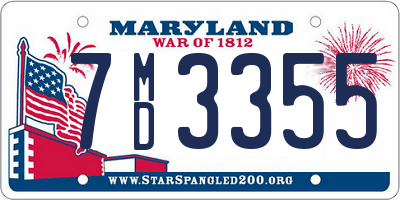 MD license plate 7MD3355