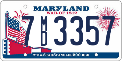 MD license plate 7MD3357