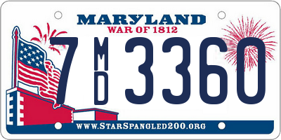 MD license plate 7MD3360