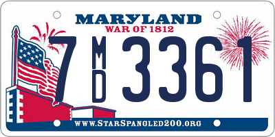 MD license plate 7MD3361