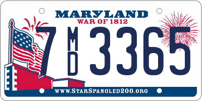 MD license plate 7MD3365