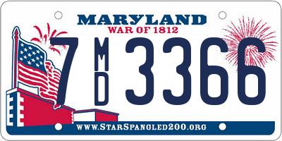 MD license plate 7MD3366