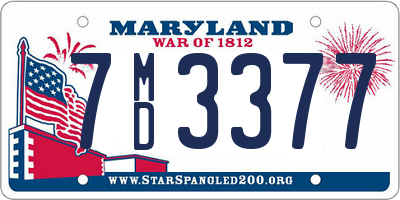 MD license plate 7MD3377