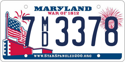 MD license plate 7MD3378