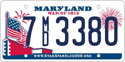 MD license plate 7MD3380