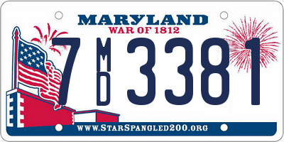 MD license plate 7MD3381