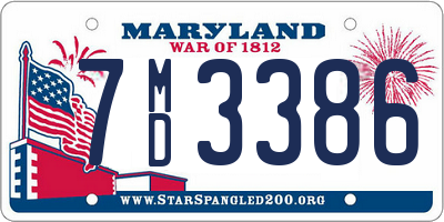 MD license plate 7MD3386