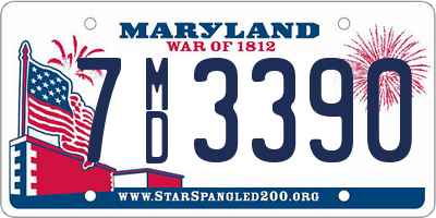 MD license plate 7MD3390