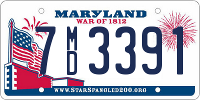 MD license plate 7MD3391