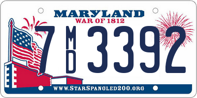 MD license plate 7MD3392