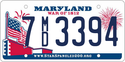 MD license plate 7MD3394