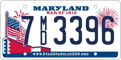 MD license plate 7MD3396