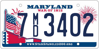 MD license plate 7MD3402