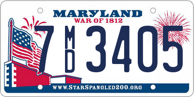 MD license plate 7MD3405