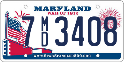 MD license plate 7MD3408