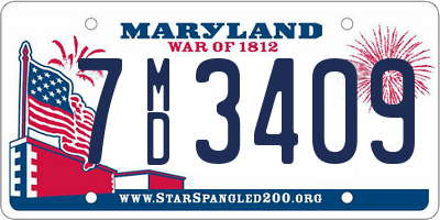 MD license plate 7MD3409