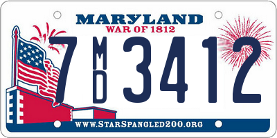 MD license plate 7MD3412