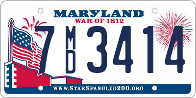 MD license plate 7MD3414