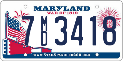 MD license plate 7MD3418