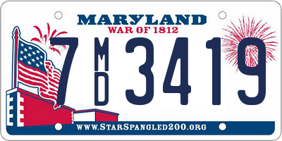 MD license plate 7MD3419