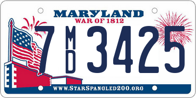 MD license plate 7MD3425