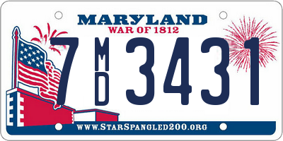 MD license plate 7MD3431