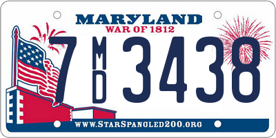 MD license plate 7MD3438