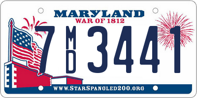 MD license plate 7MD3441