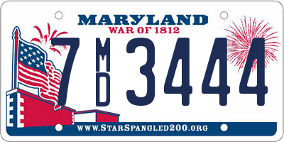 MD license plate 7MD3444