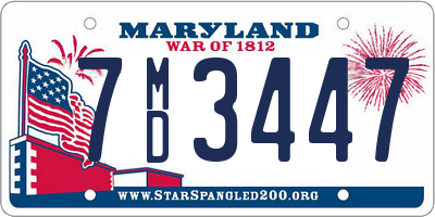 MD license plate 7MD3447