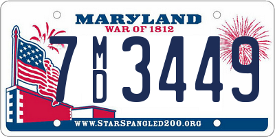 MD license plate 7MD3449