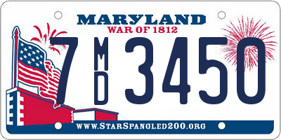 MD license plate 7MD3450