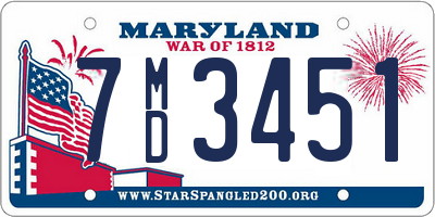 MD license plate 7MD3451