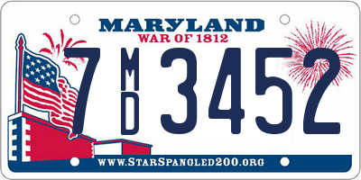 MD license plate 7MD3452