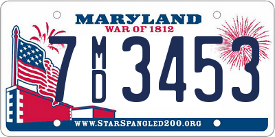 MD license plate 7MD3453