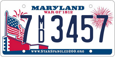 MD license plate 7MD3457