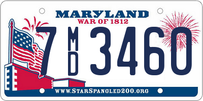 MD license plate 7MD3460