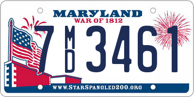 MD license plate 7MD3461