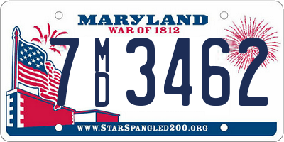 MD license plate 7MD3462