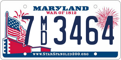 MD license plate 7MD3464