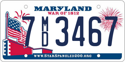 MD license plate 7MD3467