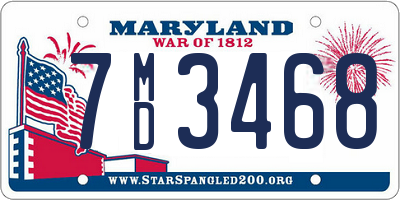 MD license plate 7MD3468