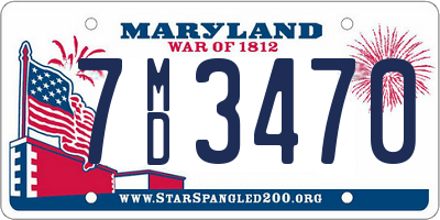 MD license plate 7MD3470