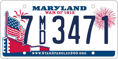 MD license plate 7MD3471