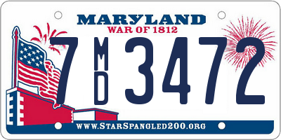 MD license plate 7MD3472